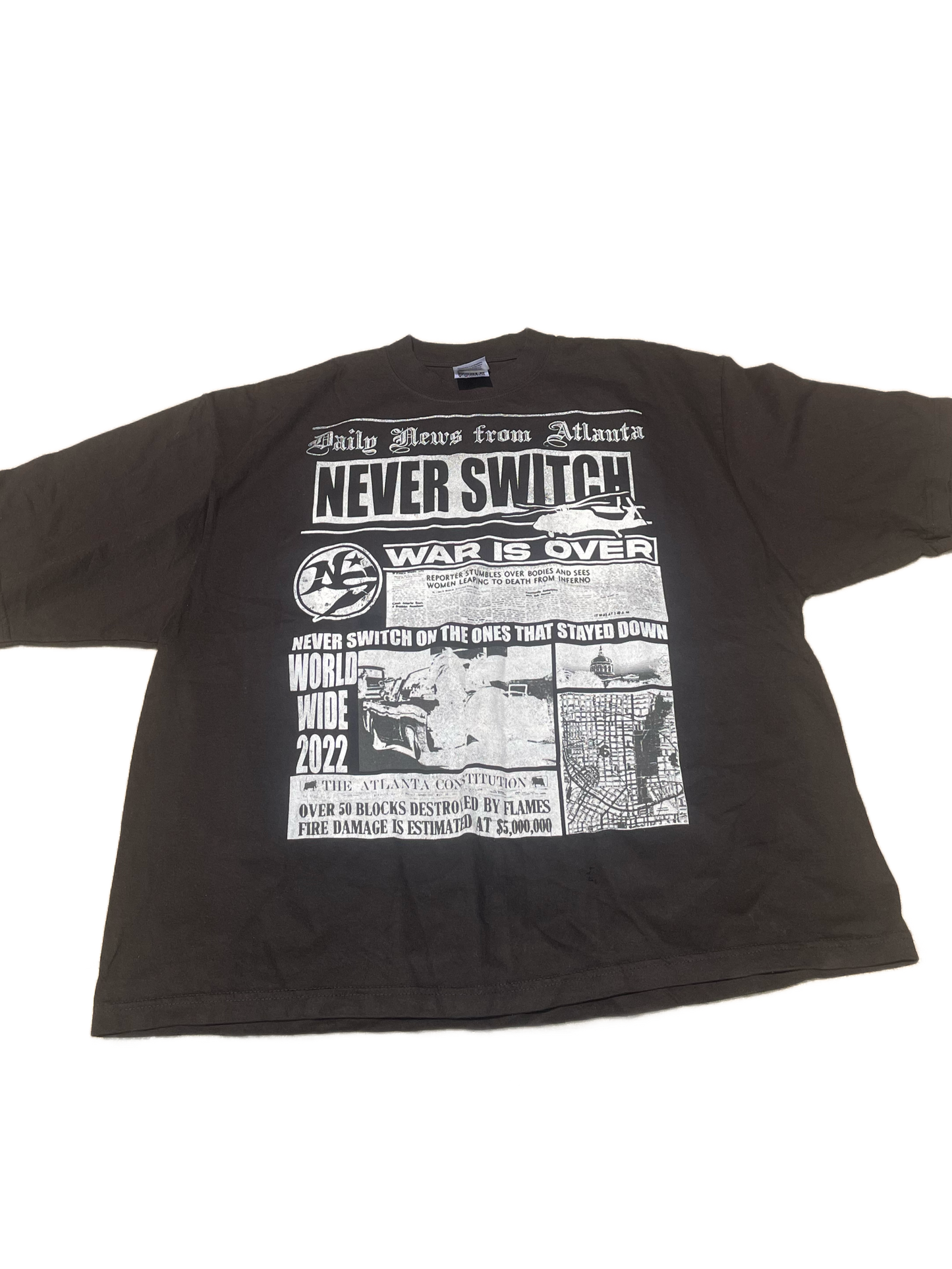 Never Switch "NewsPaper" T-Shirt Black